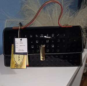 Luxury Black Patent Leather Shoulder Bag